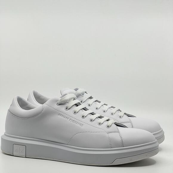 Armani Exchange AX White Leather Low Top Sneakers Men\'s 12 w/ Box main image 9